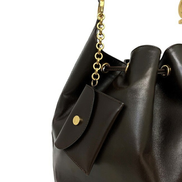 SALVATORE FERRAGAMO Ferragamo One Shoulder Bag Dark Brown Gancini DX-217658 Leat - Picture 5 of 10